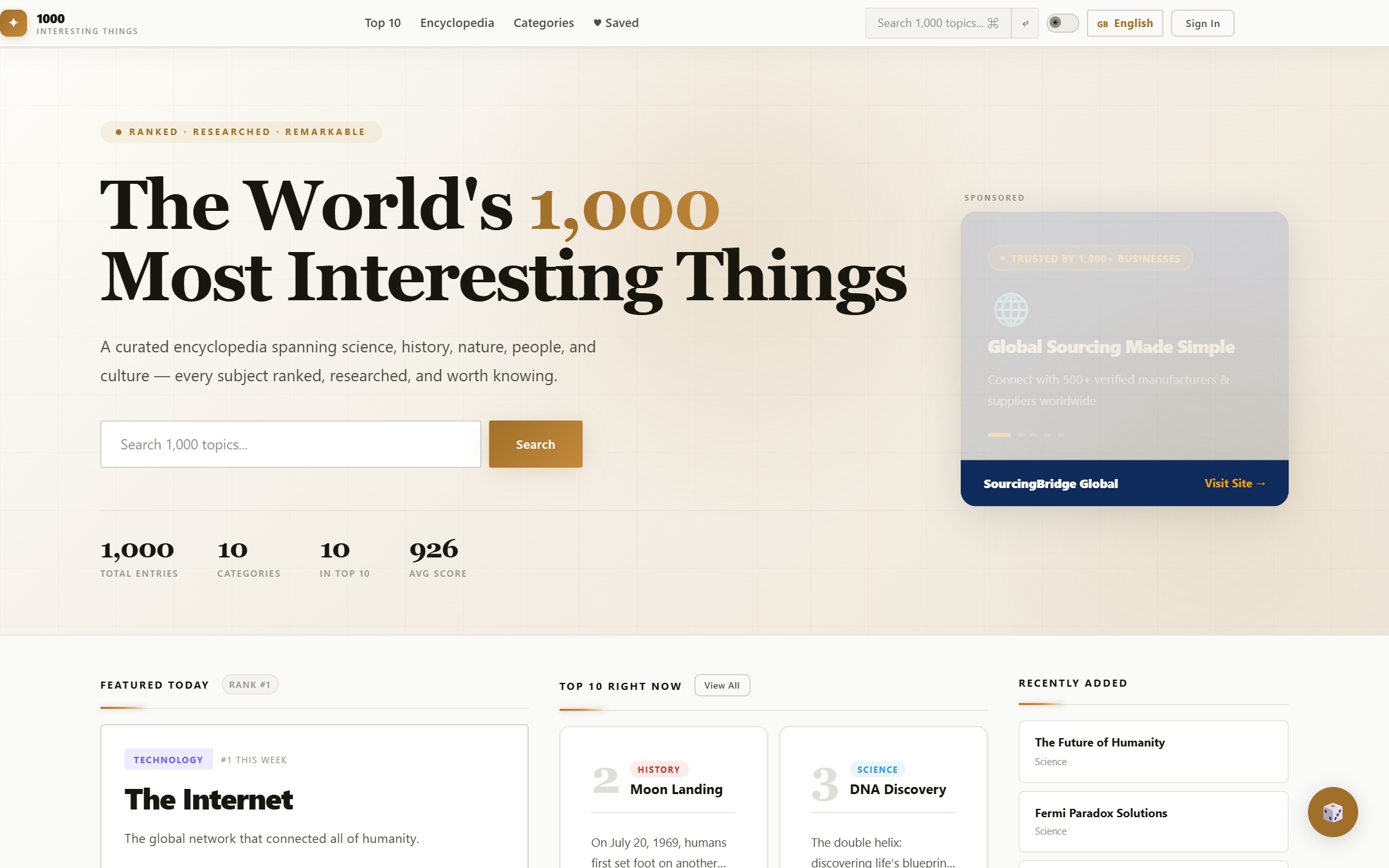 1000 Most Interesting Things